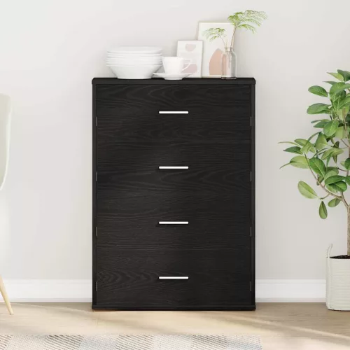 vidaXL Széf fiókkal Fekete tölgy 60 x 31 x 84 cm Faanyag