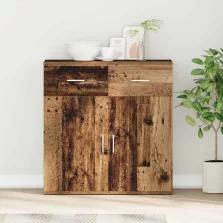 vidaXL Széf fiókkal Öreg fa 78 x 38 x 80 cm Faanyag