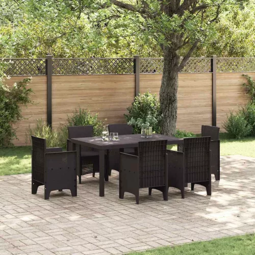 vidaXL Kerti Asztal Barna 150 x 100 x 73 cm polirattan