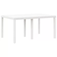 vidaXL Kerti Asztal Fehér 150x100x73 cm Poli Rattan