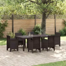vidaXL Kerti Asztal Barna 200 x 100 x 73 cm polirattan