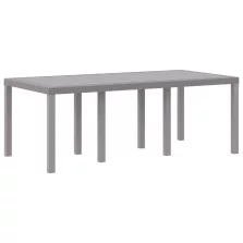 vidaXL Kerti Asztal Világosszürke 200x100x73 cm Polyrattan