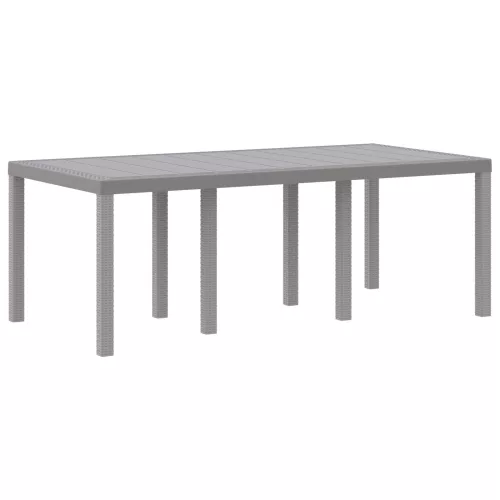 vidaXL Kerti Asztal Világosszürke 200x100x73 cm Polyrattan