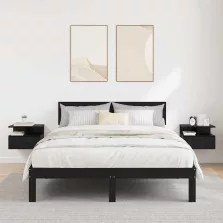   vidaXL Lebegő éjjeliszekrény 2 pcs Fekete tölgy 40 x 31 x 28 cm