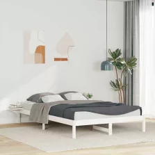   vidaXL Ágykeret éjjeliszekrényekkel Fehér 160 x 210 cm Tömör fenyőfa