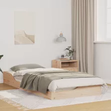 vidaXL Ágykeret Barna 100 x 200 cm Tömör fenyőfa