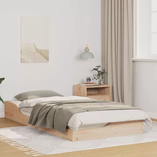 vidaXL Ágykeret Barna 100 x 200 cm Tömör fenyőfa