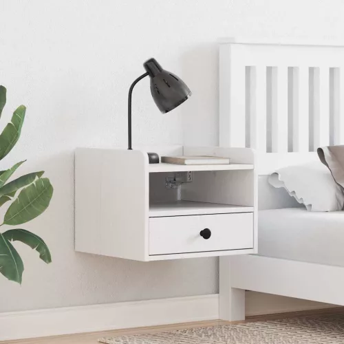 vidaXL Éjjeli asztal 2 pcs Fehér 38 x 36 x 29,5 cm Tömör fenyőfa