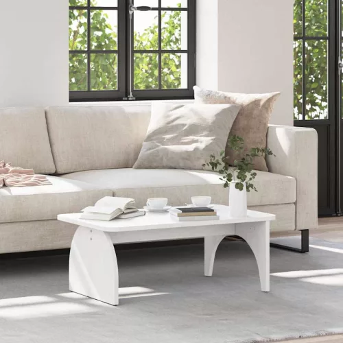 vidaXL Dohányzóasztal Fehér 80 x 50 x 31 cm Tömör fenyőfa