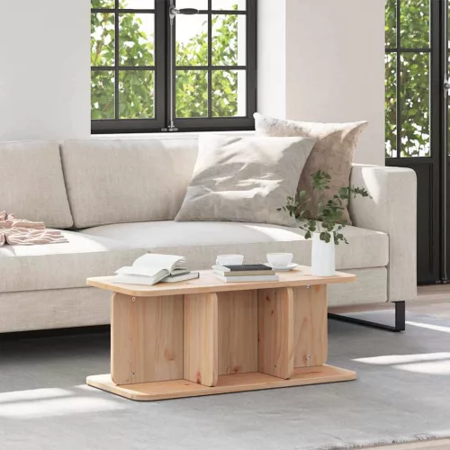 vidaXL Dohányzóasztal Természetes 80 x 39,5 x 33,5 cm Tömör fenyőfa