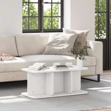   vidaXL Dohányzóasztal Fehér 80 x 39,5 x 33,5 cm Tömör fenyőfa