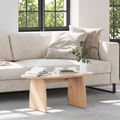 vidaXL Dohányzóasztal Barna 80 x 40 x 35 cm Tömör fenyőfa