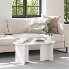   vidaXL Dohányzóasztal Fehér 80 x 39,5 x 35 cm Tömör fenyőfa