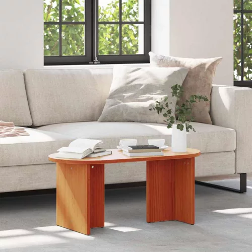 vidaXL Dohányzóasztal Faggyú barna 80 x 39,5 x 35 cm Tömör fenyőfa