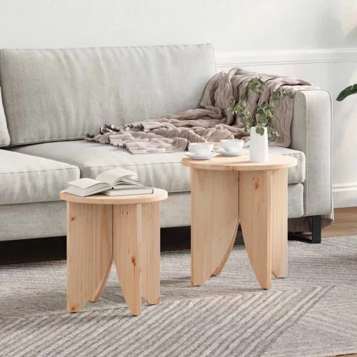 vidaXL Dohányzóasztal 2 pcs Természetes