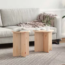 vidaXL Dohányzóasztal 2 pcs Természetes