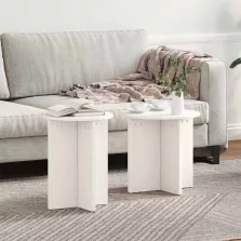 vidaXL Dohányzóasztal 2 pcs Fehér