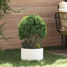   vidaXL Ültető gyűrű Fehér 30 x 30 x 20 cm Hidegen hengerelt acél