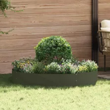 vidaXL Ültető gyűrű 5 pcs Olajzöld 120 x 120 x 20 cm