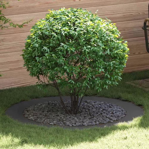 vidaXL Alkalmas lapos fa gyűrűkhez 5 pcs Fekete Ø90 / 120 cm Acél