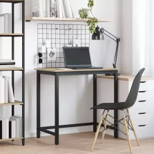   vidaXL asztal Sonoma tölgy 100 x 50 x 76,5 cm Műszaki fa és acél