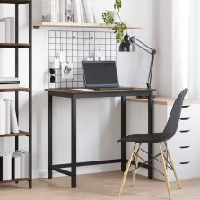   vidaXL asztal Füstölt tölgy 100 x 50 x 76,5 cm Műszaki fa és acél