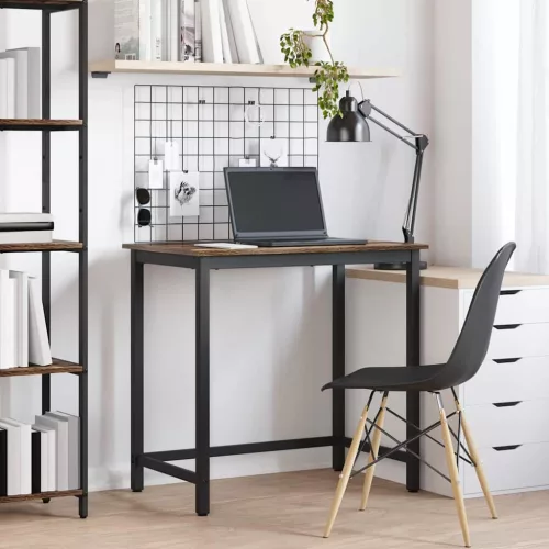 vidaXL asztal Füstölt tölgy 100 x 50 x 76,5 cm Műszaki fa és acél