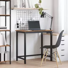   vidaXL asztal Öreg fa 100 x 50 x 76,5 cm Műszaki fa és acél