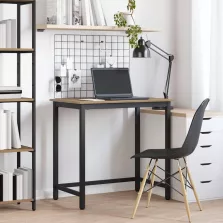   vidaXL asztal Artisan tölgy 100 x 50 x 76,5 cm Műszaki fa és acél