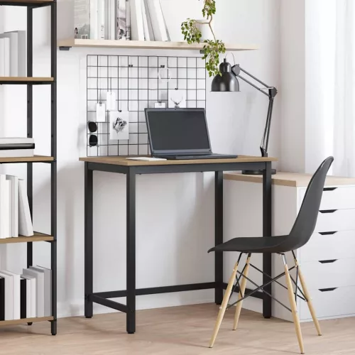 vidaXL asztal Artisan tölgy 100 x 50 x 76,5 cm Műszaki fa és acél