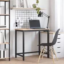   vidaXL asztal Természetes 80 x 50 x 77 cm Műszaki fa és acél