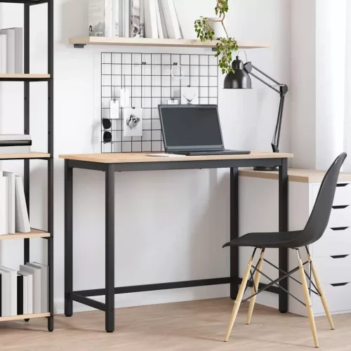 vidaXL asztal Természetes 100 x 50 x 77 cm Műszaki fa és acél