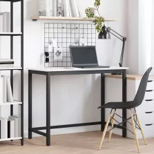 vidaXL asztal Fehér 100 x 50 x 77 cm Műszaki fa és acél