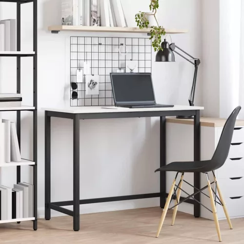 vidaXL asztal Fehér 100 x 50 x 77 cm Műszaki fa és acél