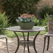   vidaXL Kerti cserép Olajzöld 35 x 35 x 15 cm Hidegen hengerelt acél