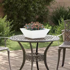   vidaXL Kerti cserép 5 pcs Fehér 40 x 40 x 15 cm Hidegen hengerelt acél