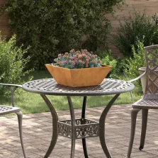   vidaXL Kerti cserép 5 pcs Rozsdás 40 x 40 x 15 cm Időjárásálló acél
