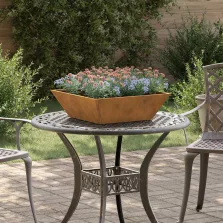   vidaXL Kerti cserép Rozsdás 50 x 50 x 15 cm Időjárásálló acél