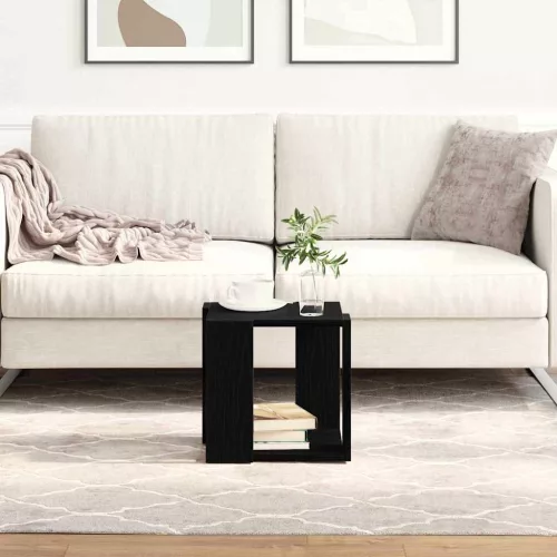 vidaXL Dohányzóasztal Fekete tölgy 32 x 32 x 30 cm Faanyag
