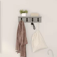   vidaXL Fali Kabáthorog Beton Szürke 40 x 10,5 x 10,5 cm Faanyag