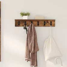   vidaXL Fali Kabáthorog Füstölt tölgy 60 x 10,5 x 10,5 cm Faanyag