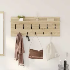   vidaXL Fali Kabáthorog polcokkal Sonoma tölgy 100 x 40 x 12 cm Faanyag
