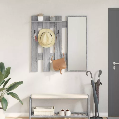 vidaXL Fali Kabáthorog Szürke Sonoma 100 x 10 x 100 cm Faanyag