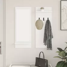   vidaXL Fali Kabáthorog polcokkal Fehér 70 x 10 x 90 cm Faanyag