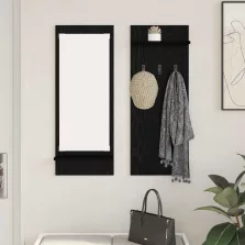   vidaXL Fali Kabáthorog polcokkal Fekete tölgy 70 x 10 x 90 cm Faanyag