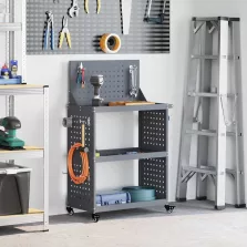   vidaXL Eszköz Kocsi Antracit 65 x 35 x 111 cm Hidegen hengerelt acél