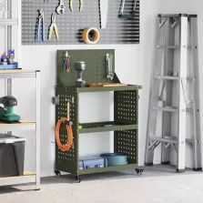   vidaXL Eszköz Kocsi Olajzöld 65 x 35 x 111 cm Hidegen hengerelt acél