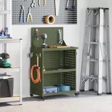   vidaXL Eszköz Kocsi Olajzöld 65 x 35 x 111 cm Hidegen hengerelt acél