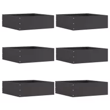 vidaXL Fűszegélyezés 6 pcs Fekete 40 x 40 x 13 cm Acél