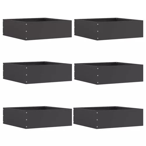 vidaXL Fűszegélyezés 6 pcs Fekete 40 x 40 x 13 cm Acél